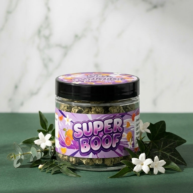 Fleur CBD Superboof pot 5g — profil fruité terreux et floral | Gaz Selection CBD