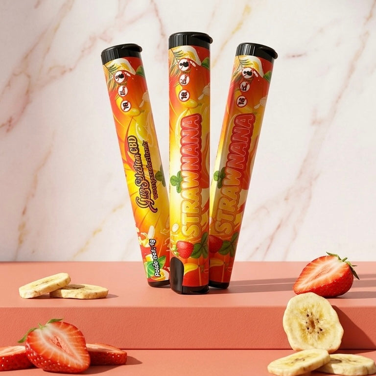 Pré-roulé CBD Strawnana 1g — profil fraise mûre et banane crémeuse | Gaz Selection CBD