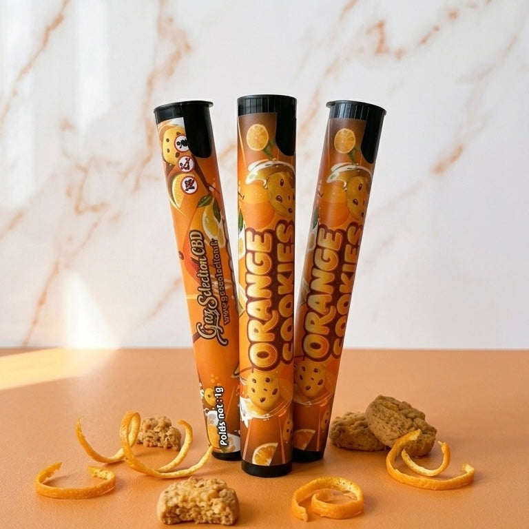 Pré-roulé CBD Orange Cookies 1g — profil orange fraîche biscuit | Gaz Selection CBD