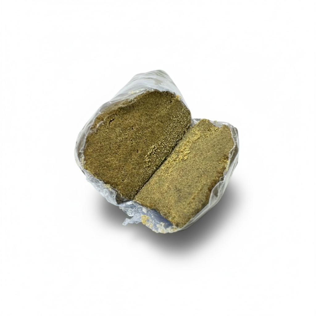 Sherblato résine CBD 40% — détail texture sèche et granuleuse premium