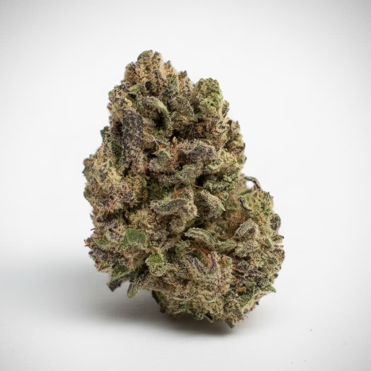 Trichomes brillants sur fleur CBD Blue Cheese indoor