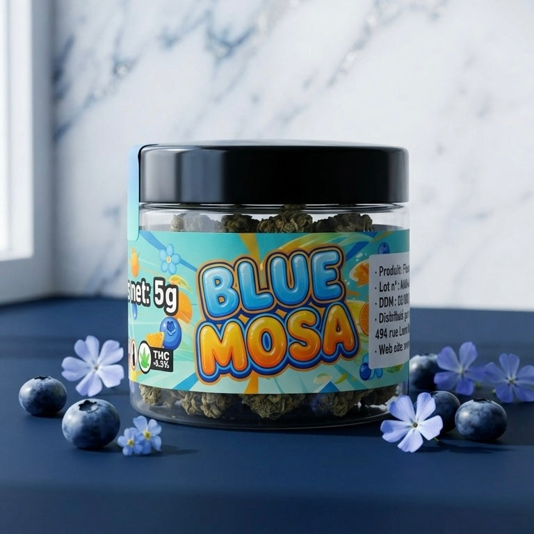 Fleur CBD Blue Mosa pot 5g — profil myrtille fraîche et floral | Gaz Selection CBD