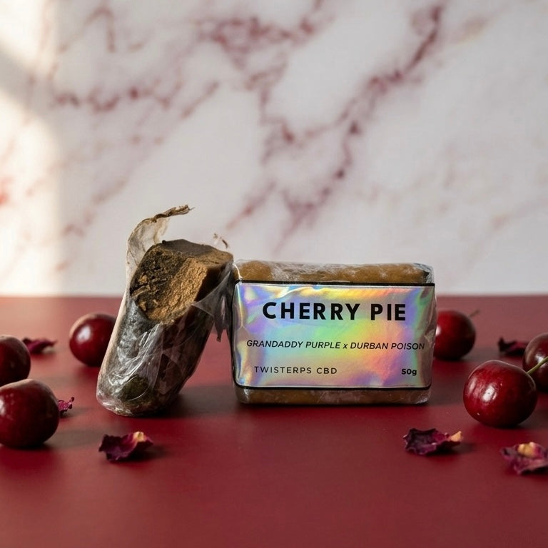 Résine CBD Cherry Pie 52% — profil cerise sucrée fruits rouges | Gaz Selection CBD