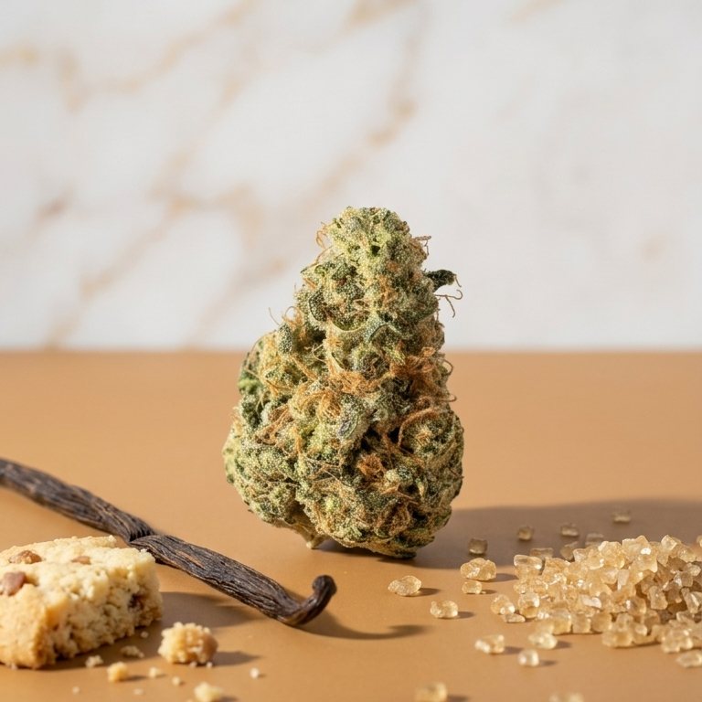 Fleur CBD Cookies Kush indoor living soil — profil vanille et Kush terreux | Gaz Selection CBD