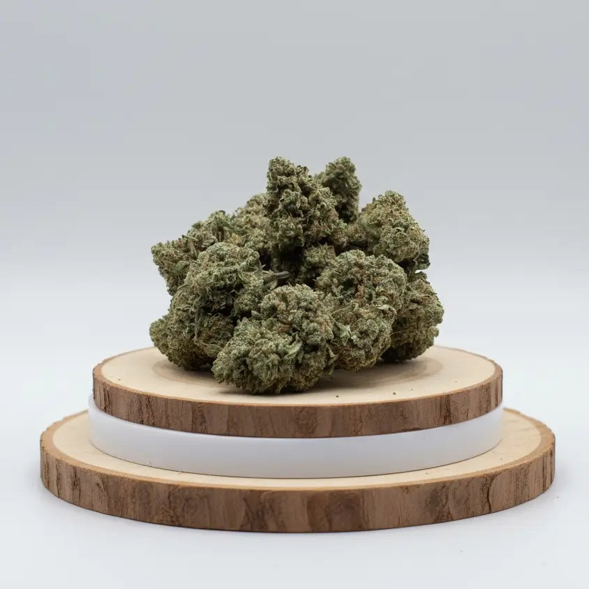 Fleur CBD Biscotti – têtes compactes et trichomes dorés