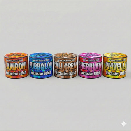 Pack résine CBD premium 6 jars 2g — vue détail assortiment | Gaz Selection CBD